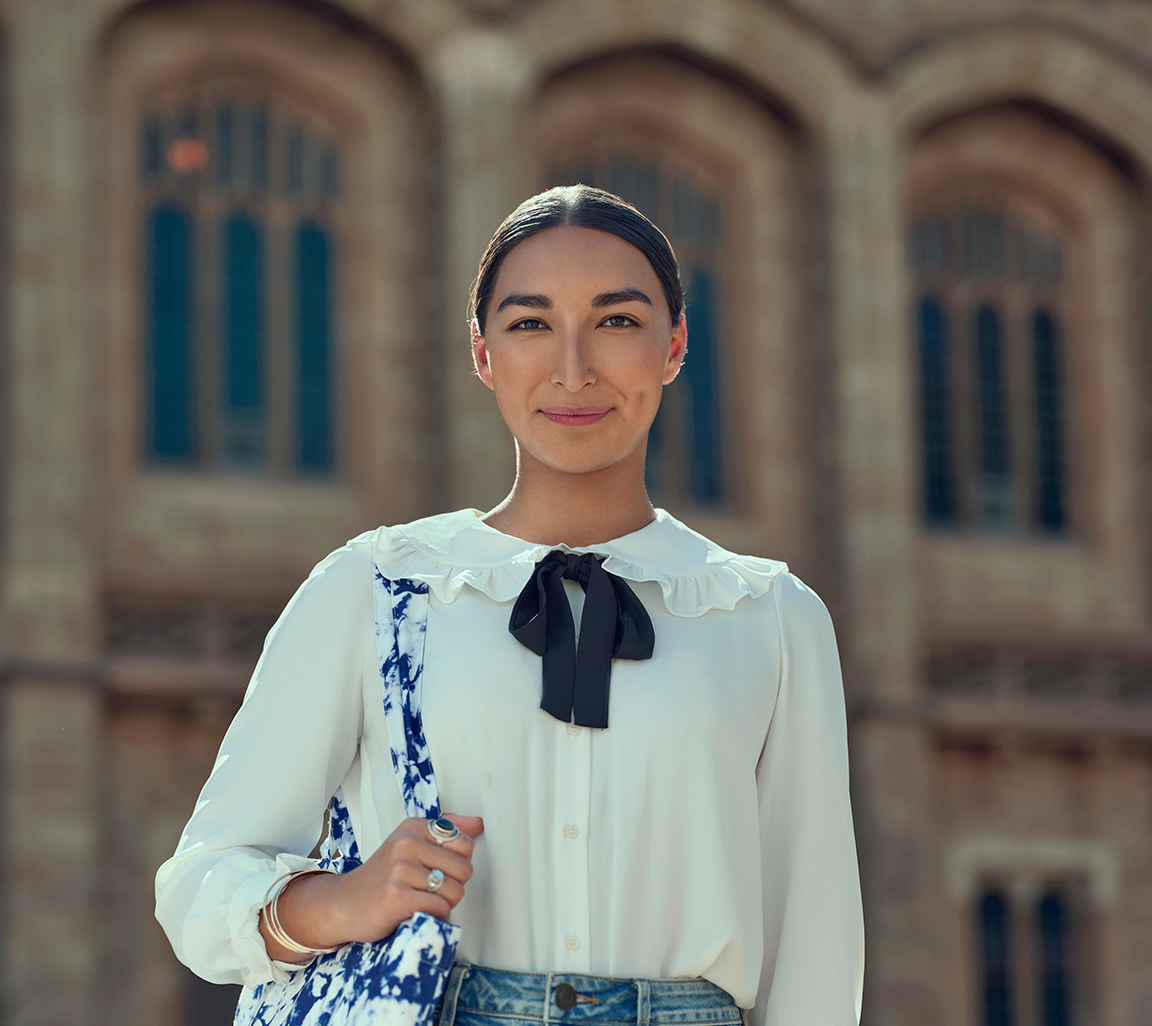 female student standing 